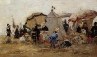 Boudin, Eugene - Woman and Children on the Beach at Trouville